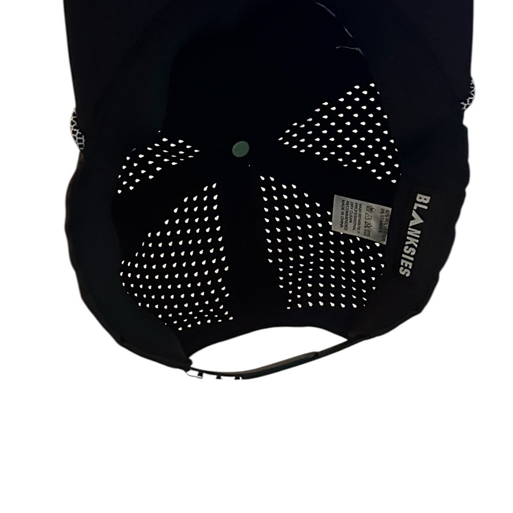 Blanksies black rope hat w/ white logo, - Picture 6 of 7